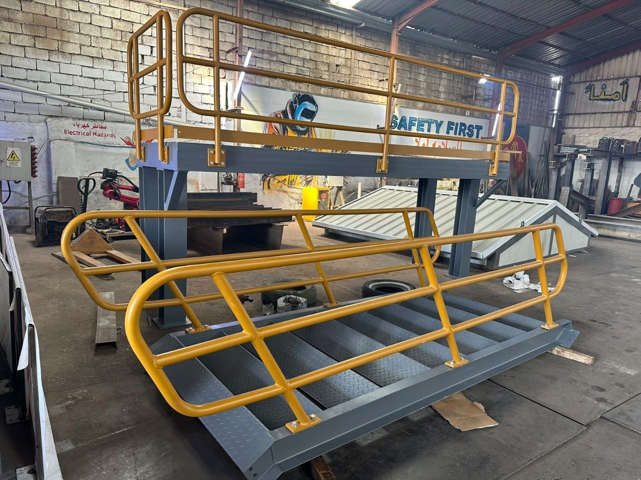 Steel safety platform fabrication